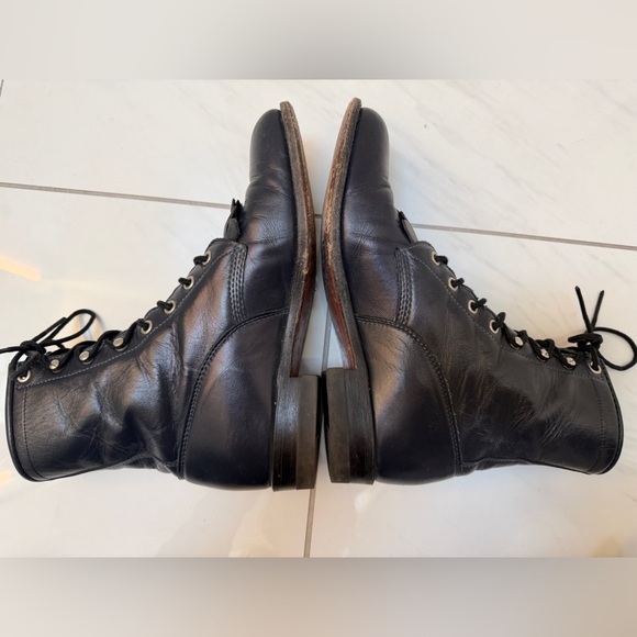 Vintage Black Justin Kiltie Lace up Boots Size 7B - Picture 4 of 8